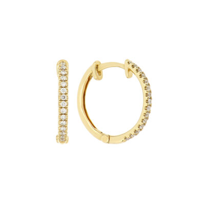 Arracadas de oro amarillo con diamantes