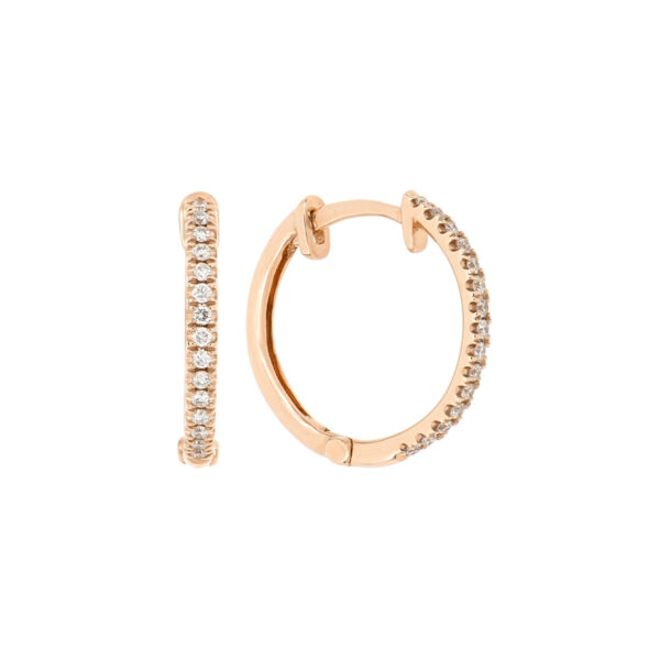 Arracadas de oro rosa con diamantes