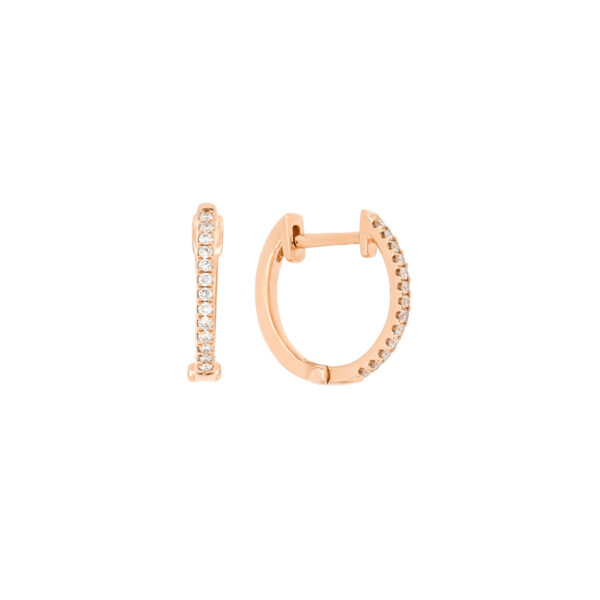 Arracadas de oro rosa con diamantes