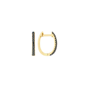 Arracadas de oro amarillo con diamantes negros