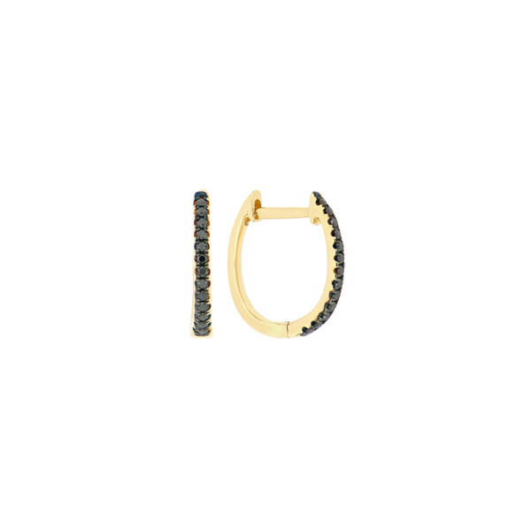 Arracadas de oro amarillo con diamantes negros