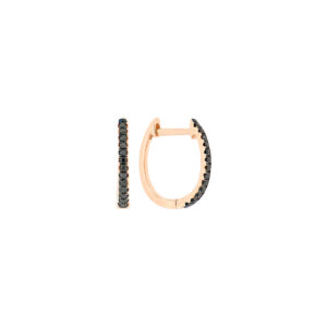 Arracadas de oro rosa con diamantes negros