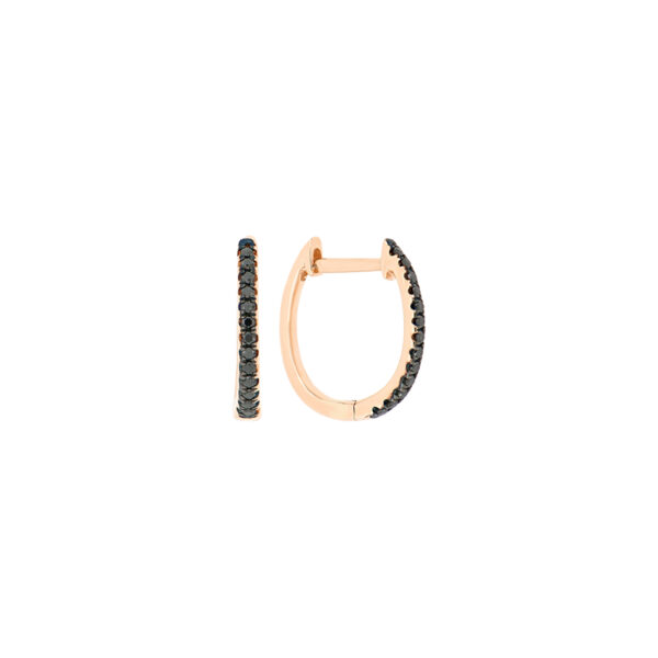 Arracadas de oro rosa con diamantes negros