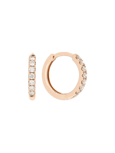 Arracadas de oro rosa con diamantes