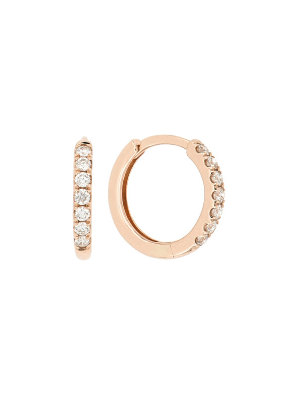 Arracadas de oro rosa con diamantes