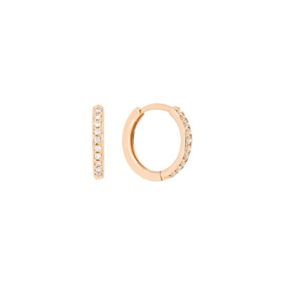 Arracadas de oro rosa con diamantes