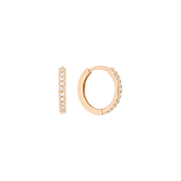 Arracadas de oro rosa con diamantes