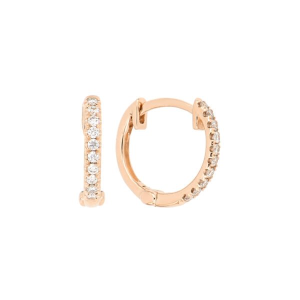 Arracadas de oro rosa con diamantes