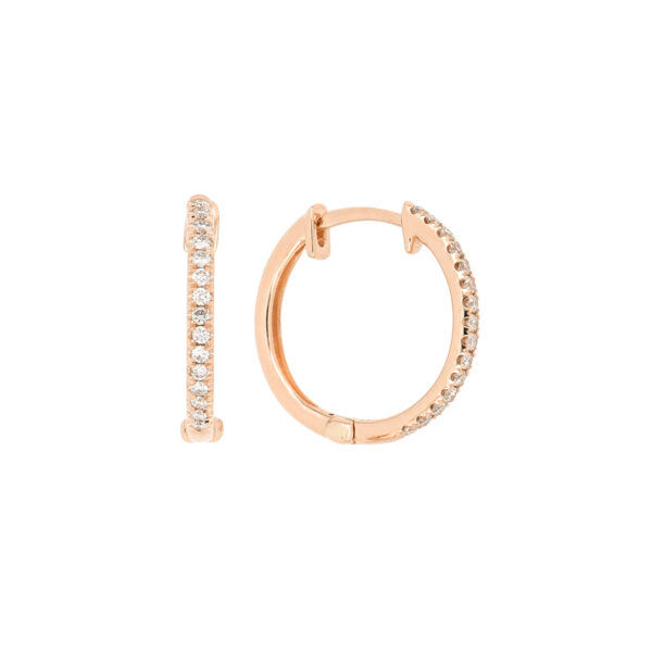 Arracadas de oro rosa con diamantes
