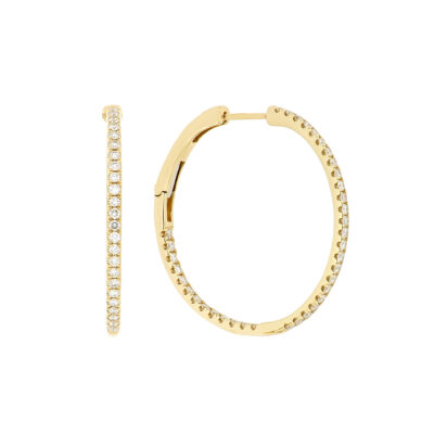 Arracada en oro amarillo con diamantes