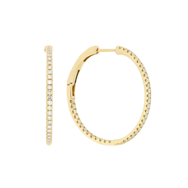 Arracada en oro amarillo con diamantes