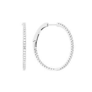 Arracada en oro blanco con diamantes