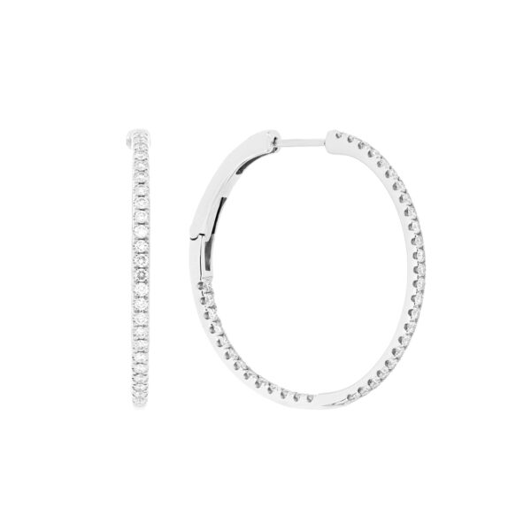 Arracada en oro blanco con diamantes