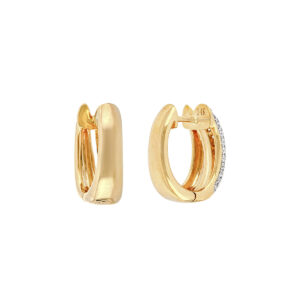 Arracadas en oro amarillo con diamantes - Imagen 2