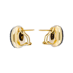 Huggies de oro amarillo con diamantes negros - Imagen 2