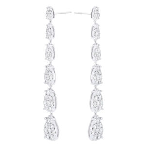 Aretes fiesta de oro blanco con diamantes - Imagen 2