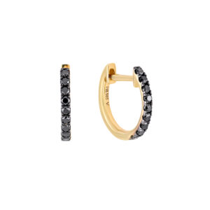 Arracadas de oro amarillo con diamantes negros