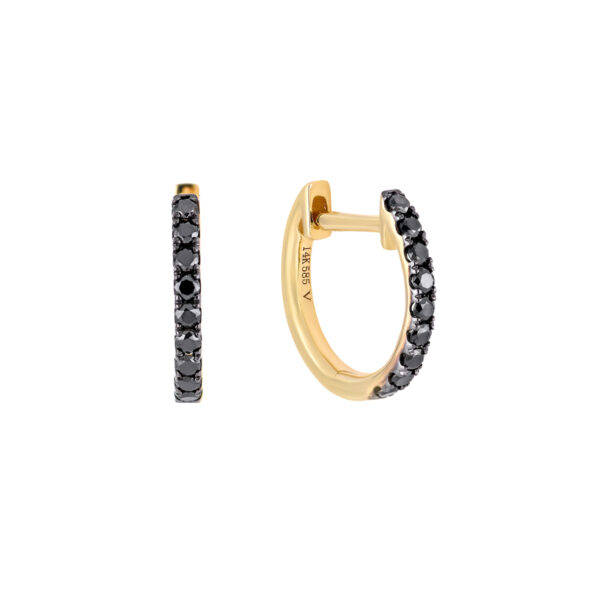 Arracadas de oro amarillo con diamantes negros