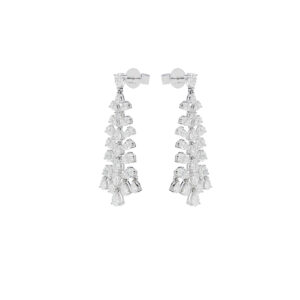 Aretes con Diamantes en Oro Blanco - Imagen 2