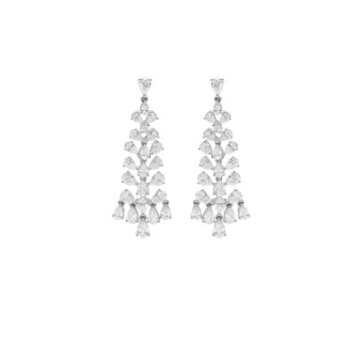 Aretes con Diamantes en Oro Blanco