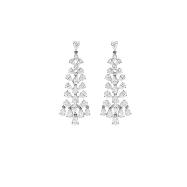 Aretes con Diamantes en Oro Blanco