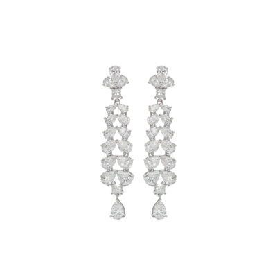 Aretes en Oro Blanco con Diamantes