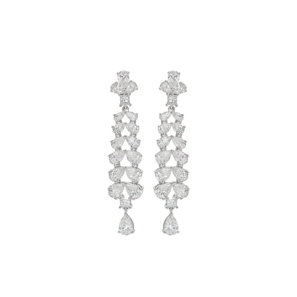 Aretes en Oro Blanco con Diamantes