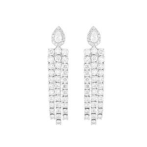 Aretes de Oro Blanco con Diamantes