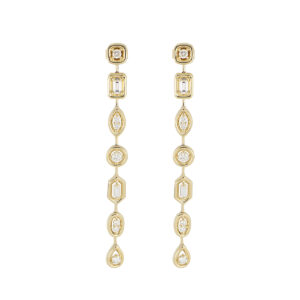 Aretes de Oro Amarillo con Diamantes
