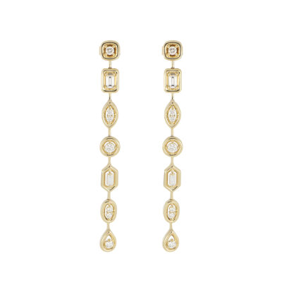 Aretes de Oro Amarillo con Diamantes