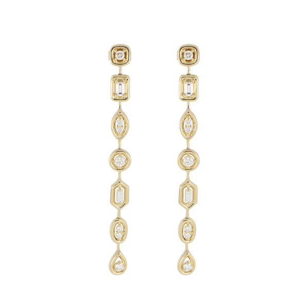 Aretes de Oro Amarillo con Diamantes