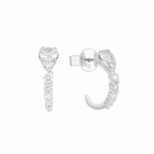 Aretes de Oro Blanco con Diamantes Naturales - Imagen 2