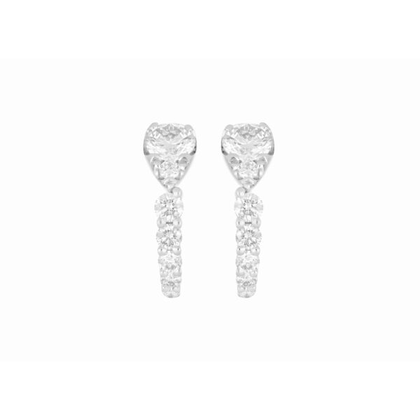 Aretes de Oro Blanco con Diamantes Naturales