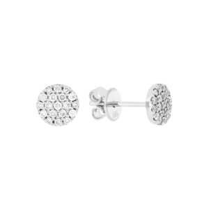 Broqueles disco de oro blanco con diamantes