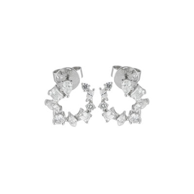 Broqueles de oro blanco con diamantes