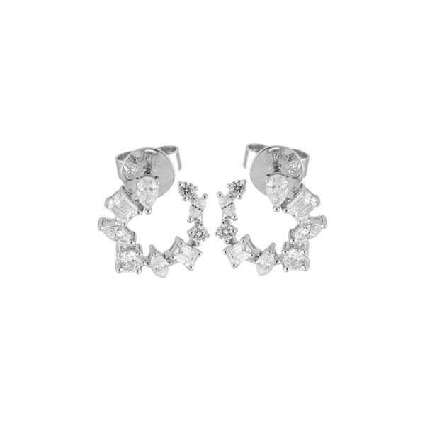 Broqueles de oro blanco con diamantes
