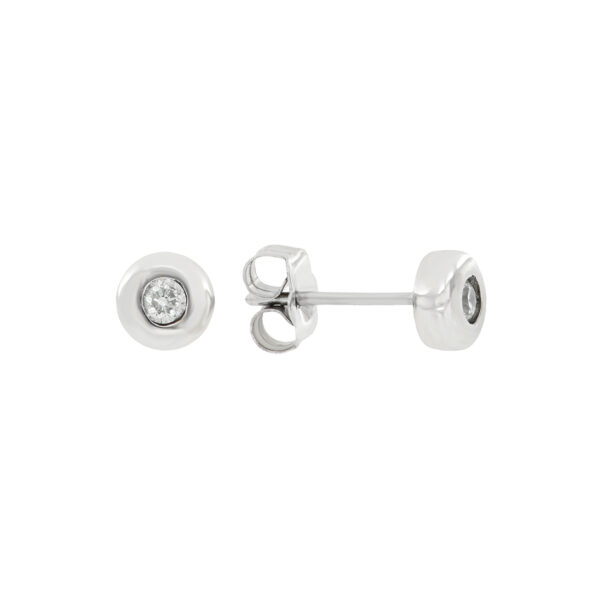 Broqueles halo de oro blanco con diamantes