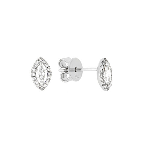 Broqueles de oro blanco con diamantes