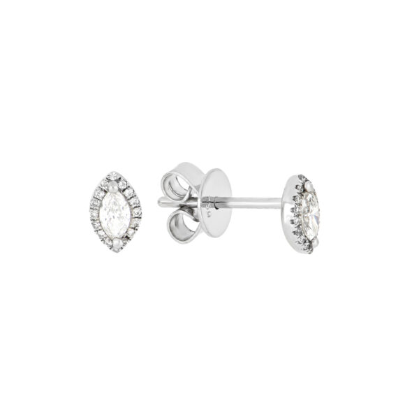 Broqueles de oro blanco con diamantes