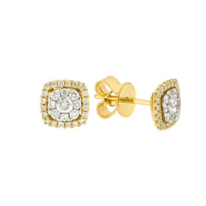 Broqueles de oro con diamantes