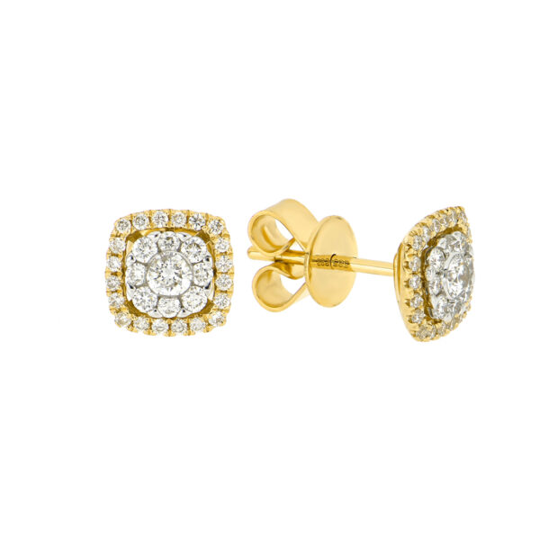 Broqueles de oro con diamantes