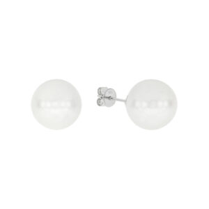 Broquel de oro blanco con perla