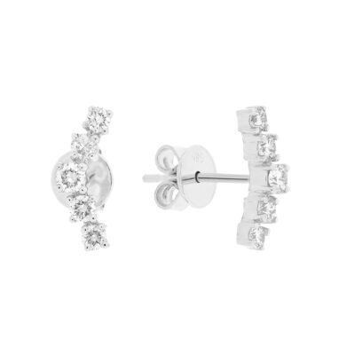 Broqueles de oro blanco con diamantes