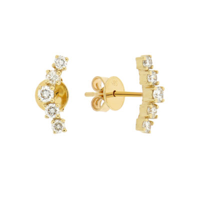Broqueles de oro con diamantes