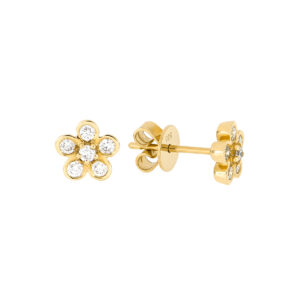 Broqueles de oro con diamantes