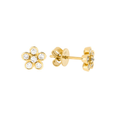 Broqueles de oro con diamantes
