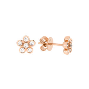 Broqueles de oro rosa con diamantes
