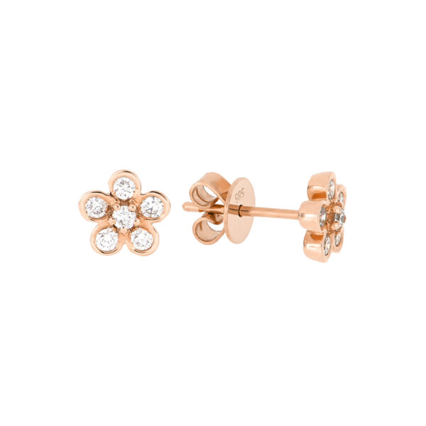 Broqueles de oro rosa con diamantes