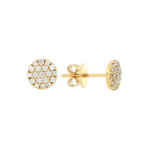 Broqueles disco de oro con diamantes