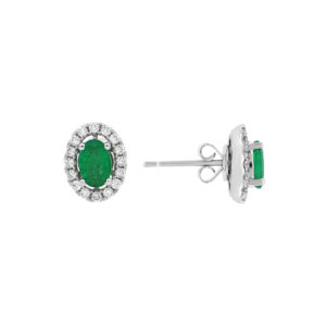 Broqueles de oro blanco con esmeraldas y diamantes